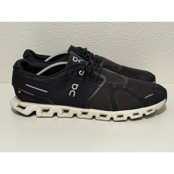 On Cloud 5 Mens Running Shoes Sz 13 Black White Sneakers Active Gym Casual Work main image 8